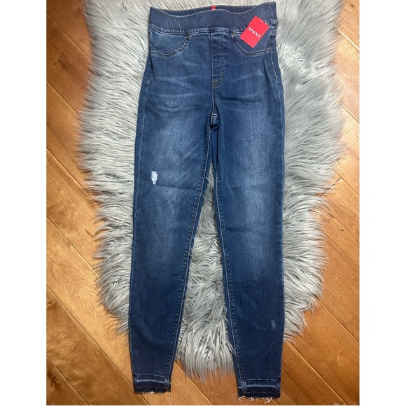 Spanx Distressed Ankle Denim Skinny Jean Size Medium - Picture 2 of 3
